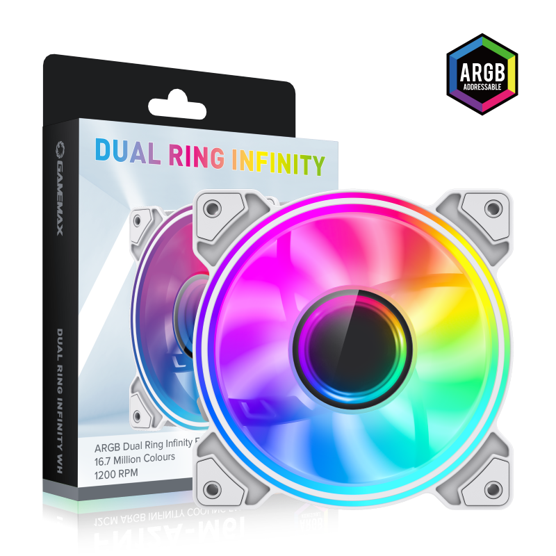 GAMEMAX Dual Ring Infinity WHITE FAN ARGB GAMEMAX Dual Ring Infinity WHITE FAN ARGB